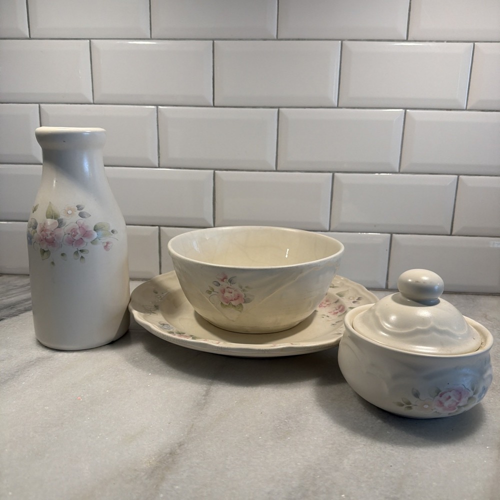 pfaltzgraff tea rose collections 1985 Set Of 4
